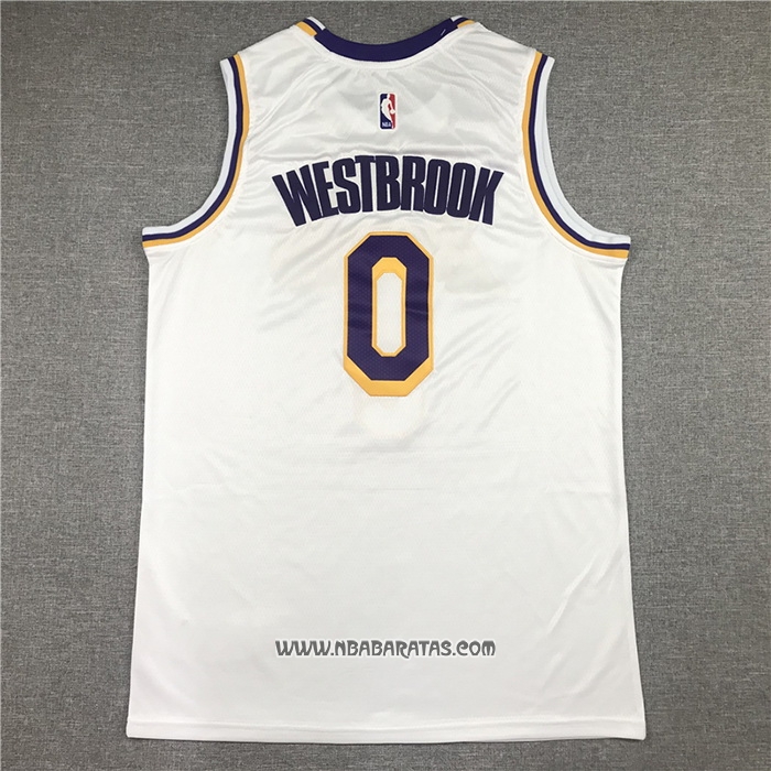 Camiseta Los Angeles Lakers Russell Westbrook #0 Association 2021 Blanco